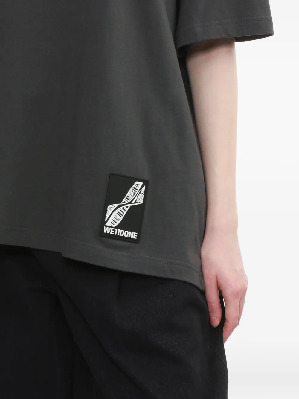 We11done T-shirt met logodetail Grijs