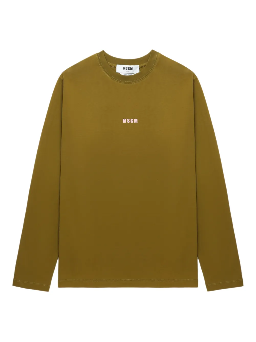 MSGM logo-print long-sleeve top | Green | Image 1
