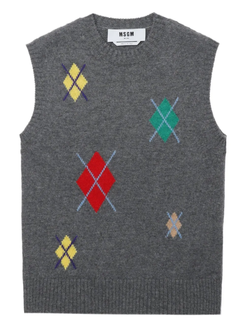 diamond-pattern sleeveless top