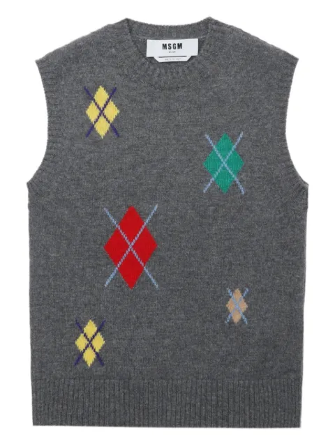MSGM diamond-pattern sleeveless top