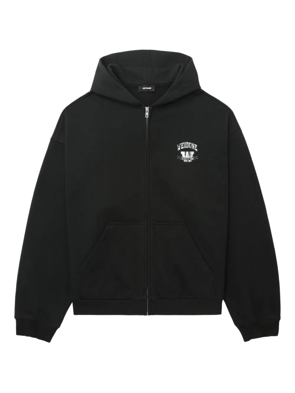 logo-print zip-up hoodie