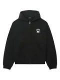 We11done logo-print zip-up hoodie - Black