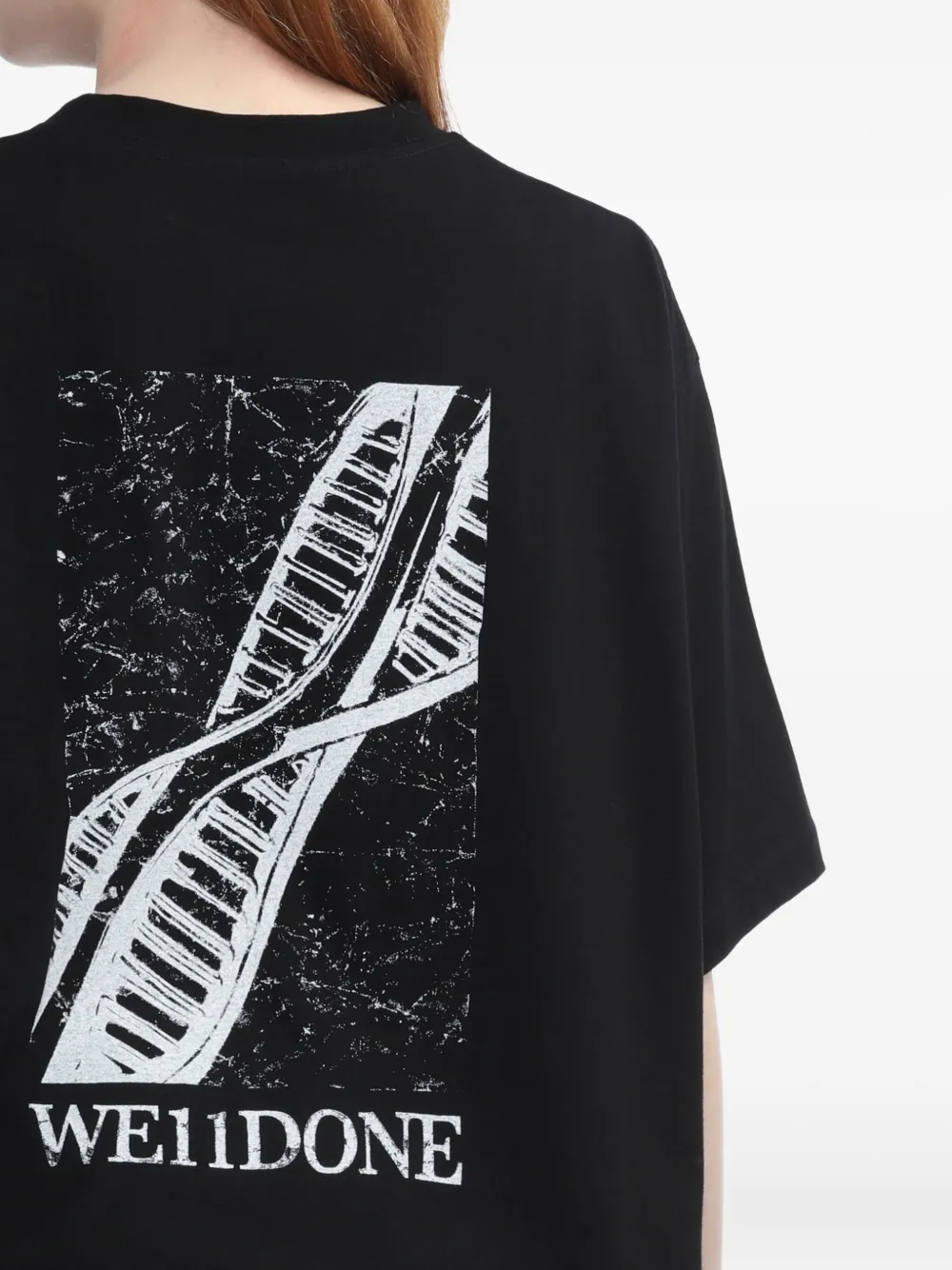 We11done T-shirt met print Zwart