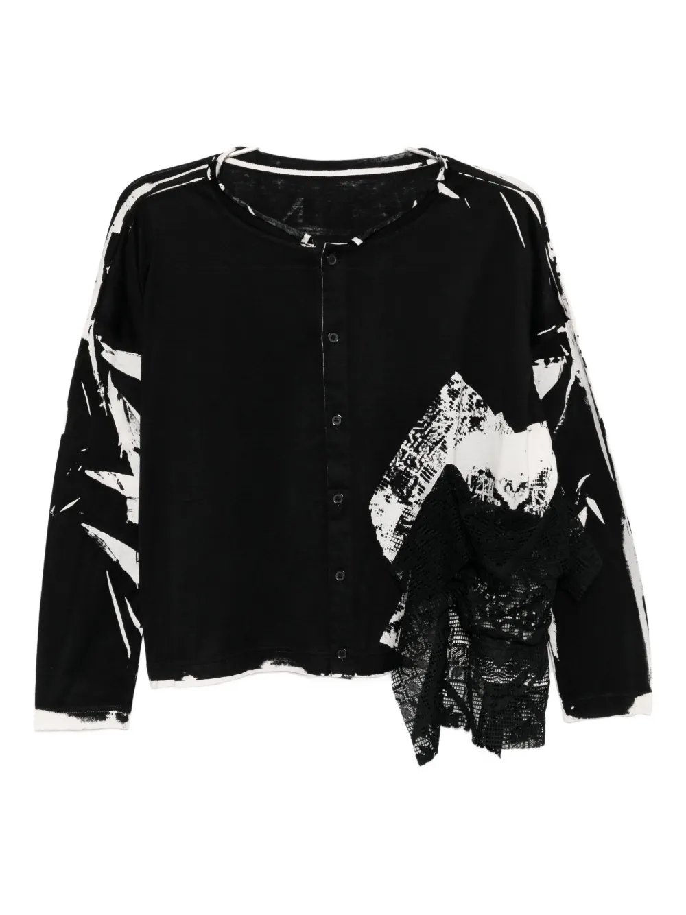 Y's Printed Top In Black