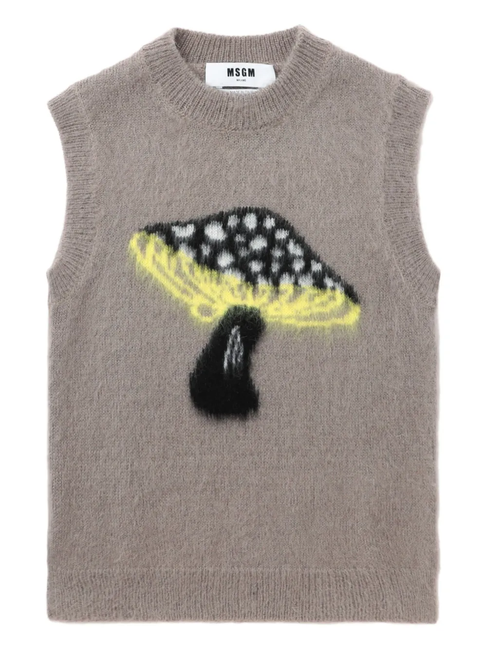 mushroom-print vest
