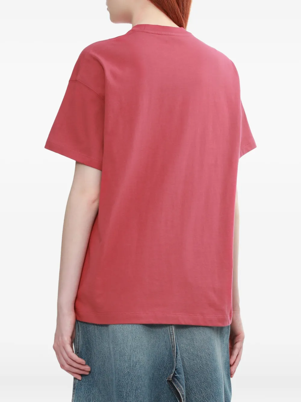 We11done T-shirt met geborduurd logo Rood