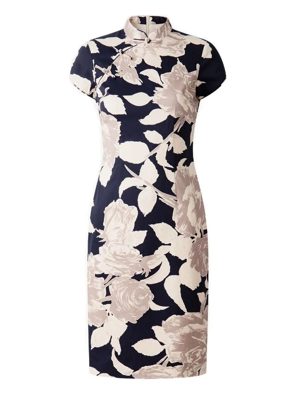 rose-print midi dress