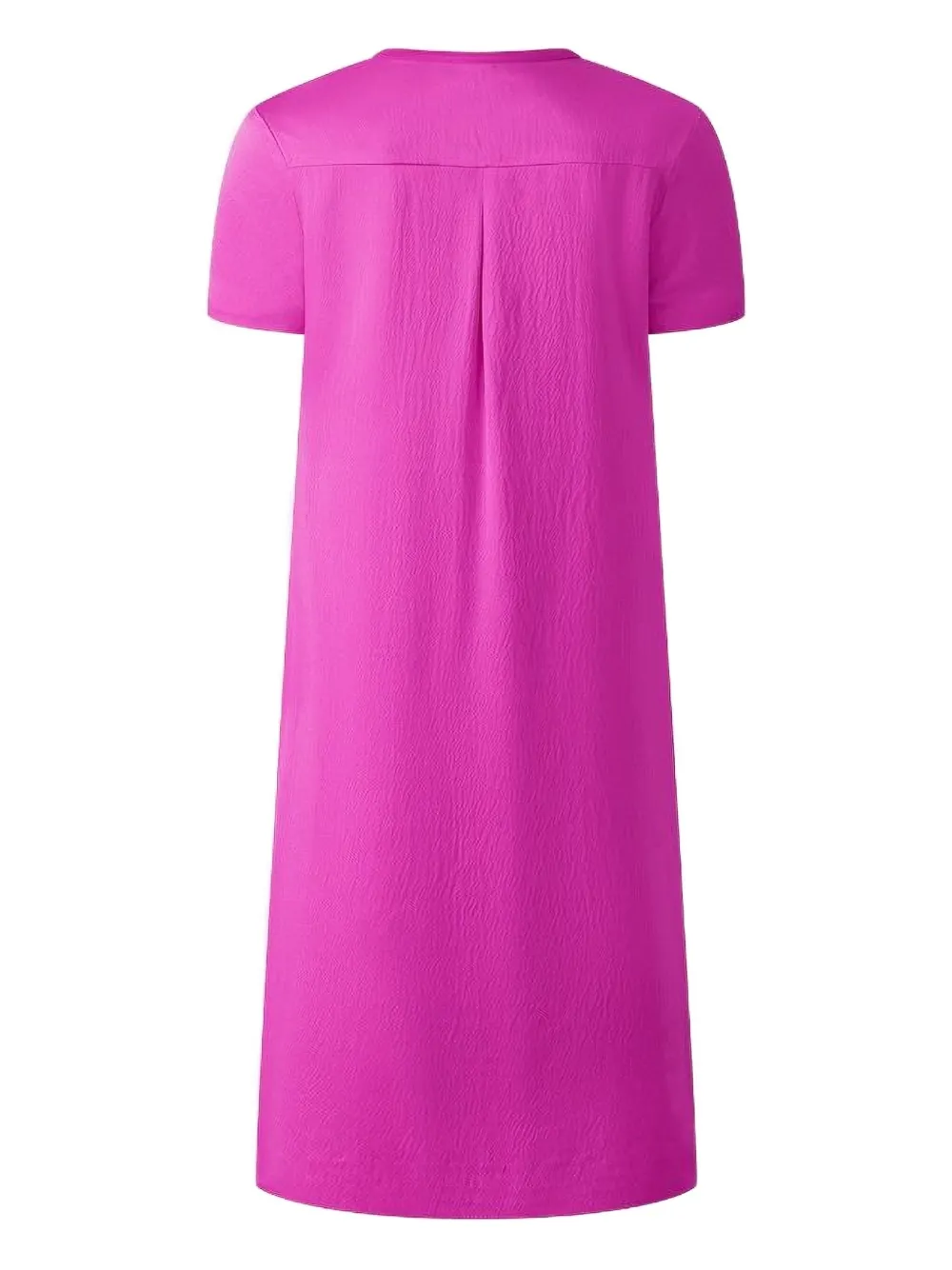 Shanghai Tang Zijden midi-jurk met textuur en V-hals - Roze