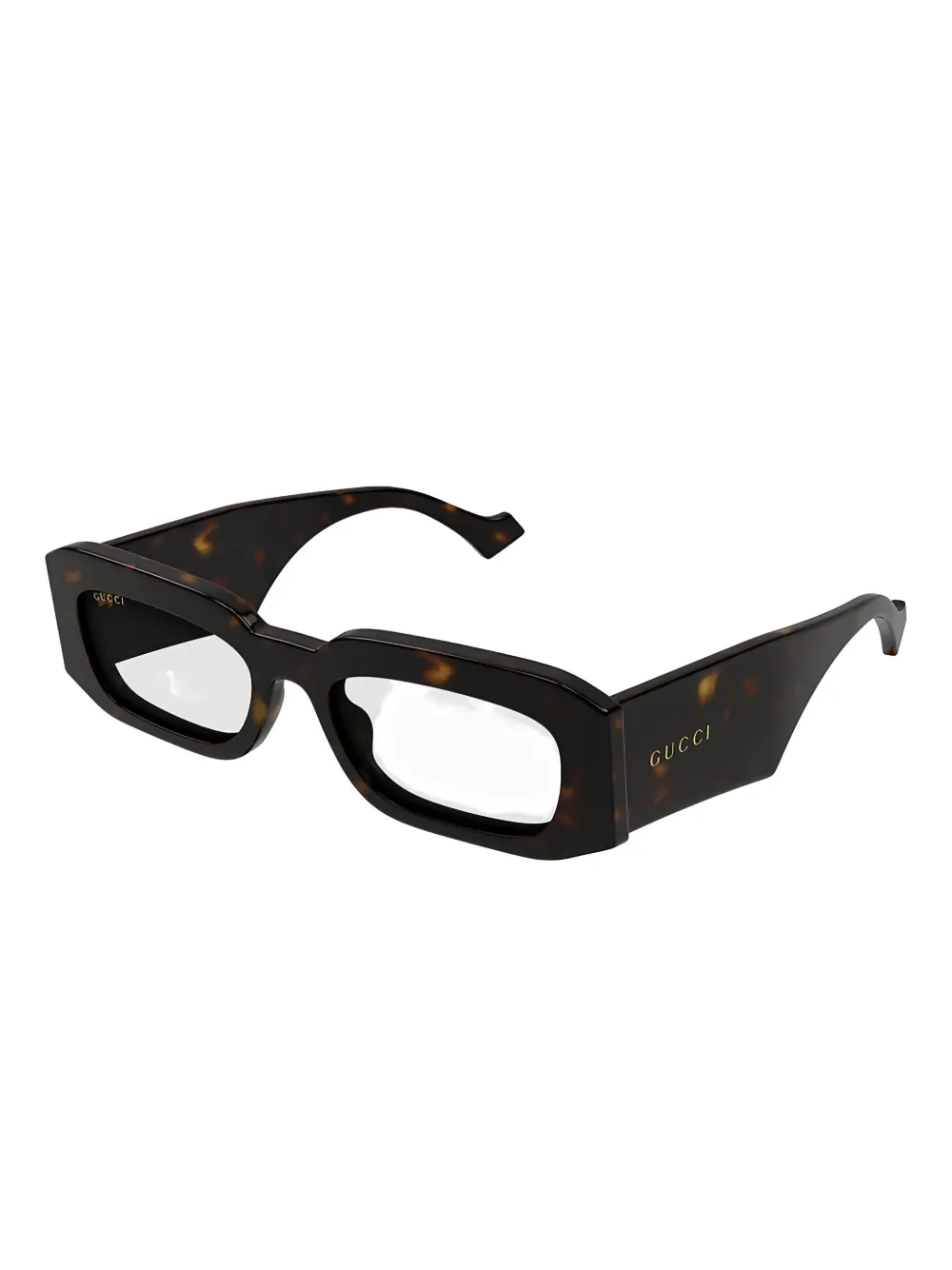 Gucci Eyewear Bril met rechthoekig montuur Bruin