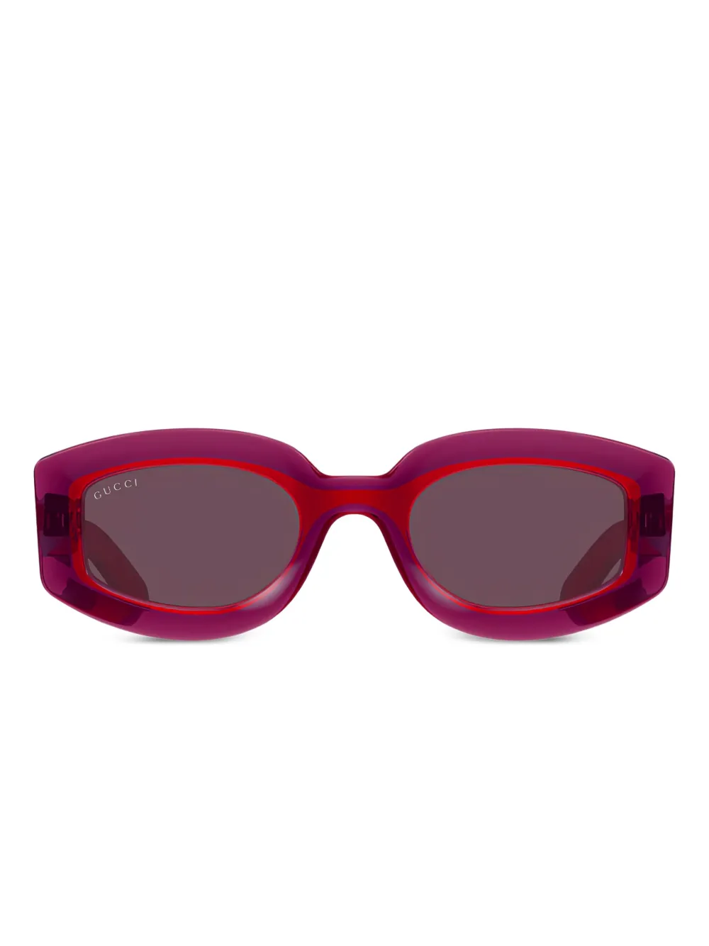 Gucci Eyewear Zonnebril met geometrisch montuur Rood