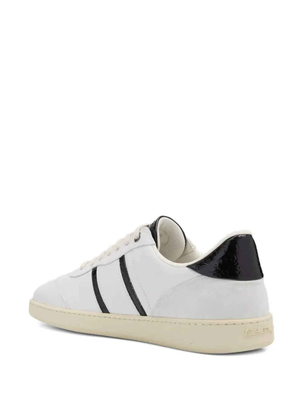 Ferragamo Achille 2 leather striped sneakers White