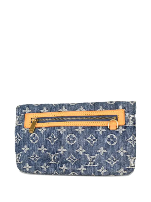 Louis Vuitton Pre-Owned 2006 Monogram Denim Clutch Blue FARFETCH IN