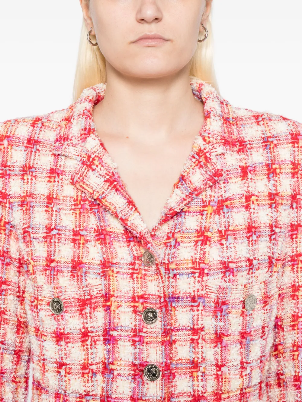 CHANEL Pre-owned 1996 Single-breasted Tweed Coat In Red