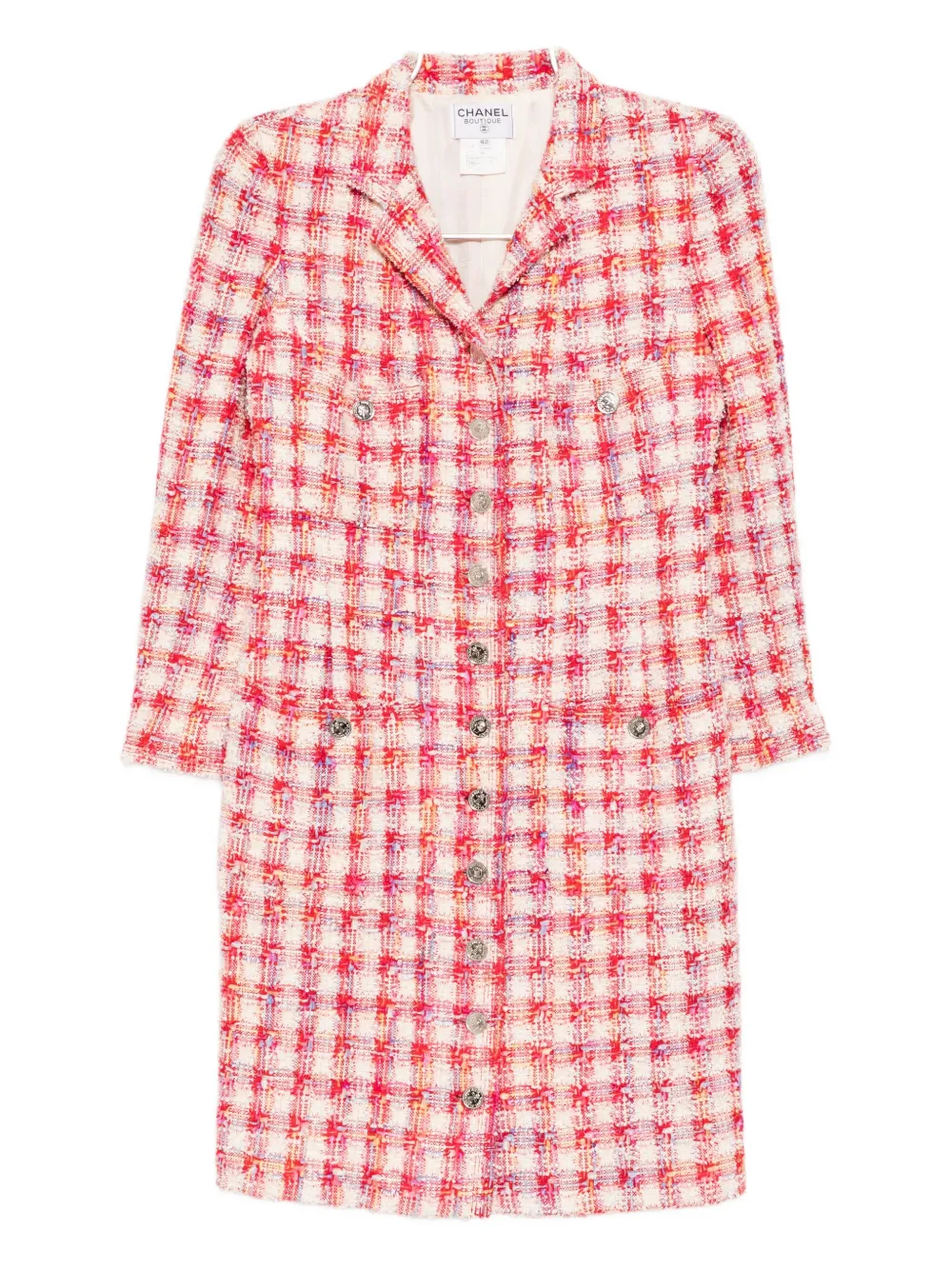 CHANEL Pre-Owned Cappotto monopetto in tweed 1996 - Rosso