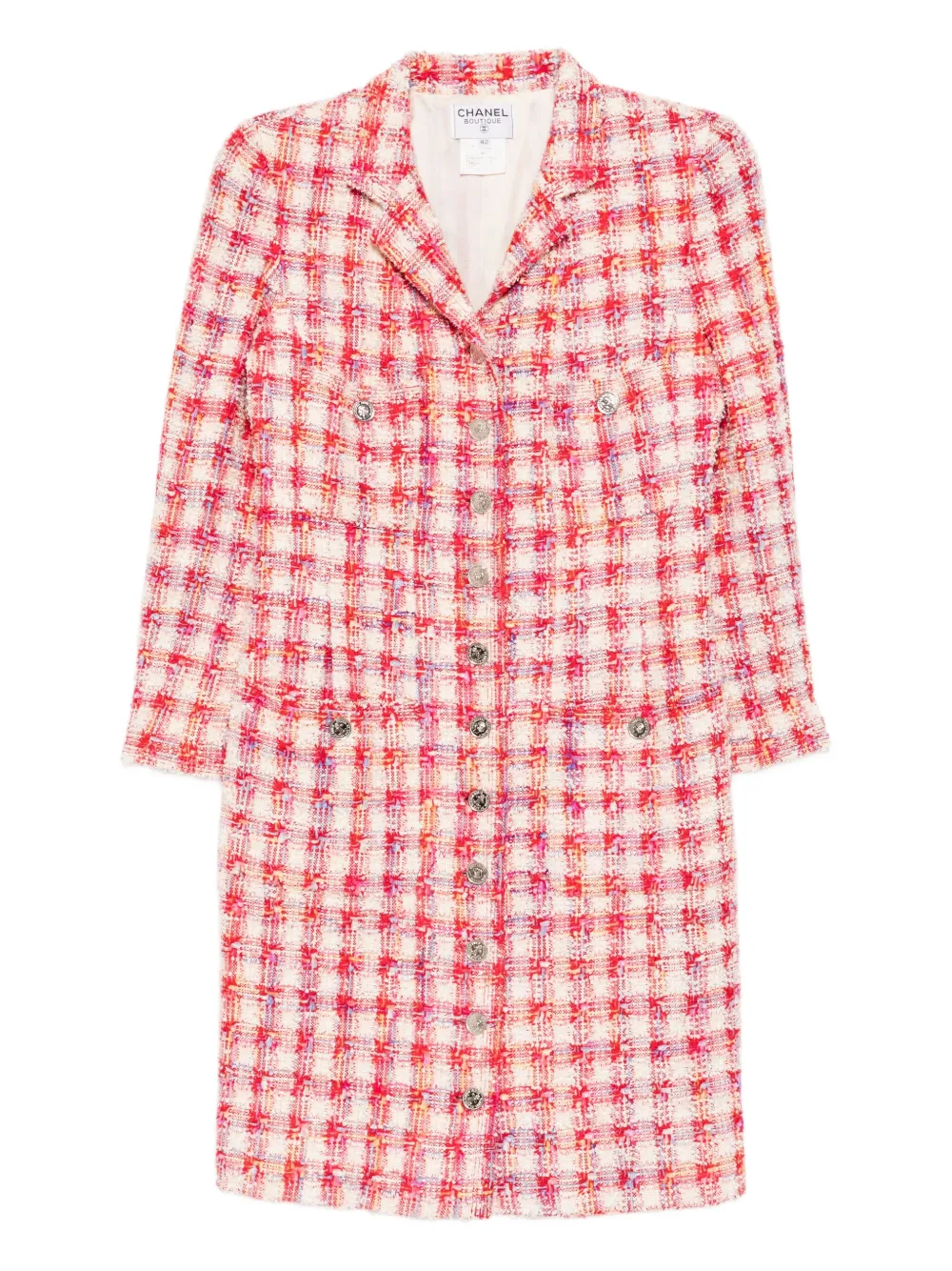 Click to view more detailed imagery on our partner's website Pre-owned Chanel 1996 Single-breasted Tweed Coat In Red