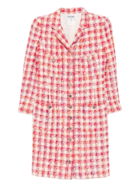 CHANEL Pre-Owned abrigo de tweed con botones 1996