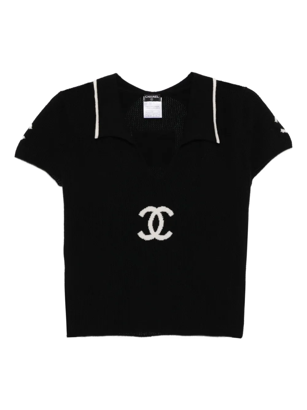 CHANEL Pre-Owned Top a maniche corte 1990-2000 - Nero