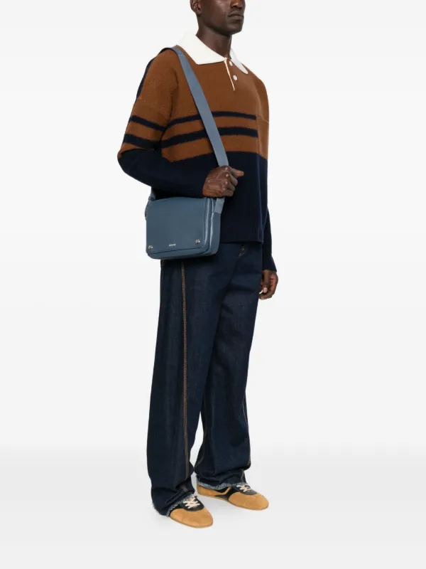 LOEWE レザーメッセンジャーバッグ LOEWE レザーメッセンジャーバッグ | ブルー | FARFETCH JP