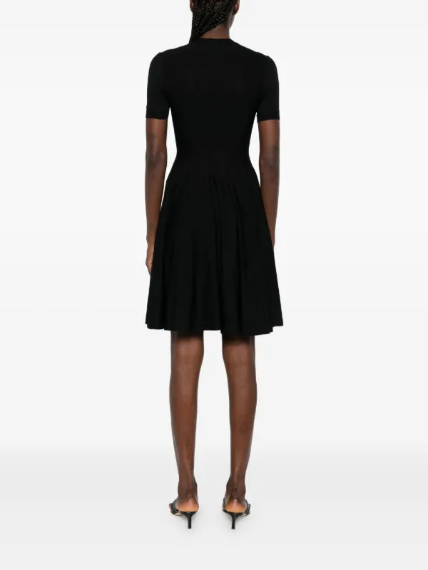 Alaa short-sleeve Pleated Dress | Black | FARFETCH