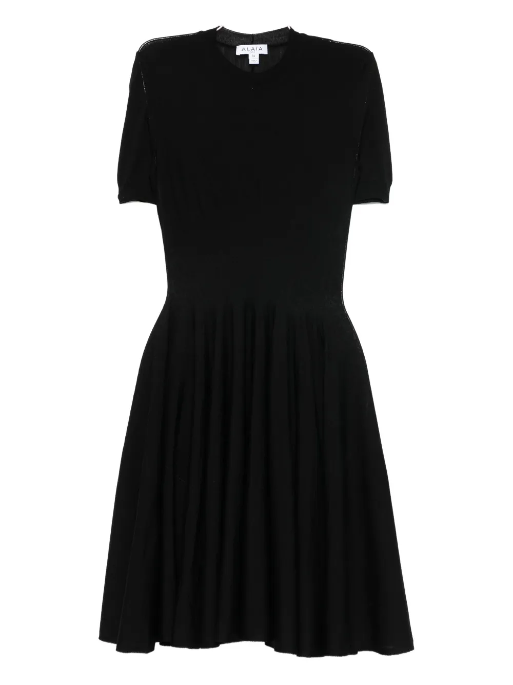 Alaïa short-sleeve pleated dress | Black | Image 1