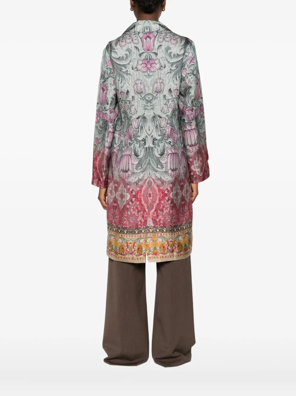 Pierre-louis Mascia Pierre Louis Mascia Silk Printed Single-breasted Coat In Multi