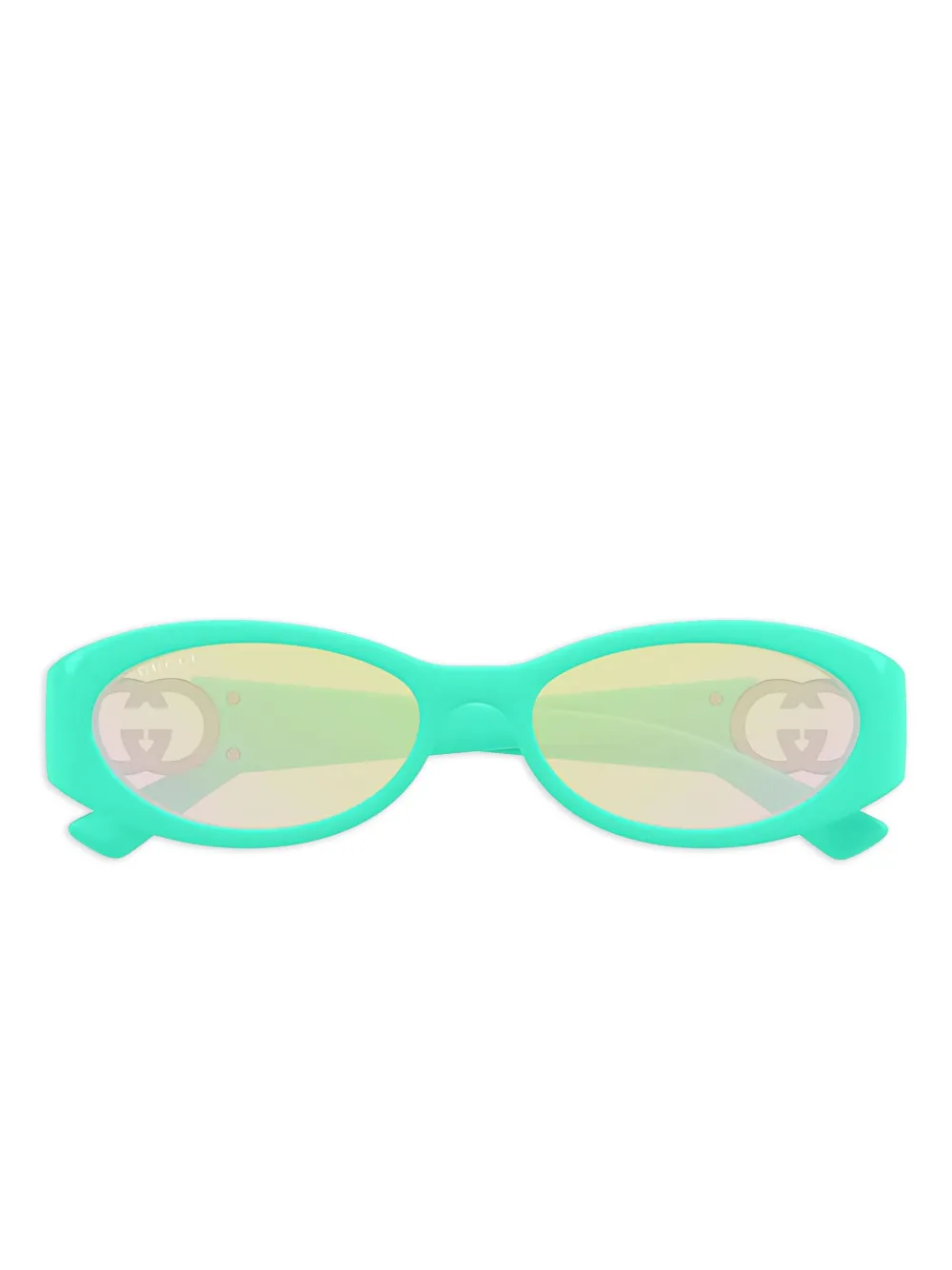 oval-frame logo sunglasses