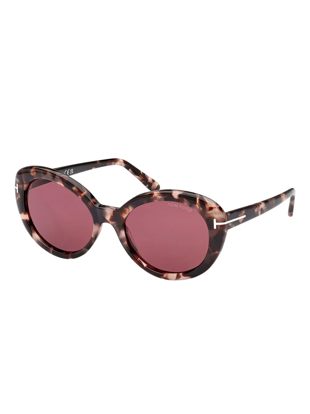 TOM FORD Eyewear Havana zonnebril met ovalen montuur - Bruin