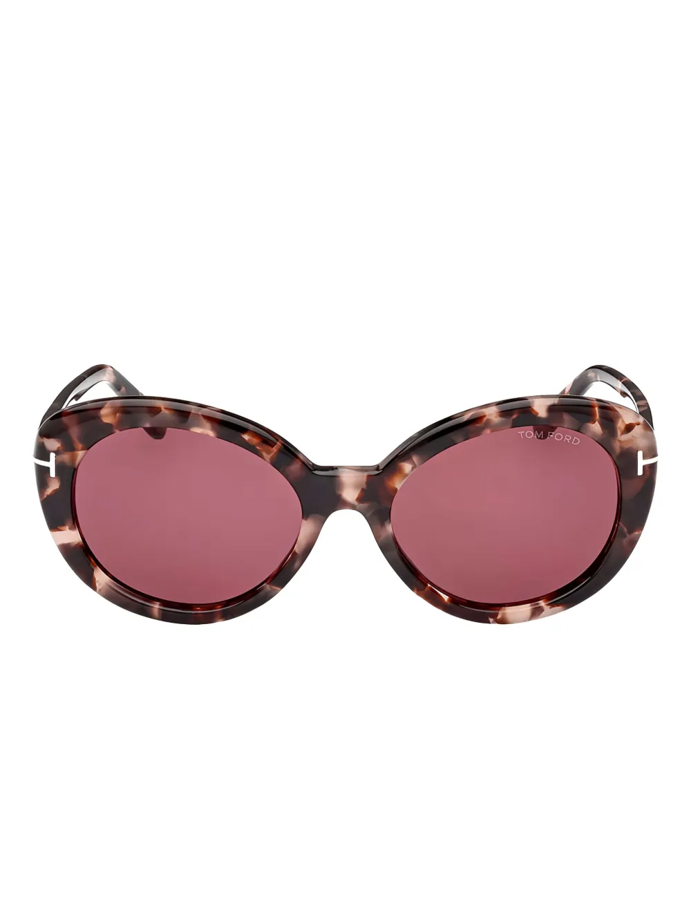 Tom Ford Havana Oval-frame Sunglasses In Purple
