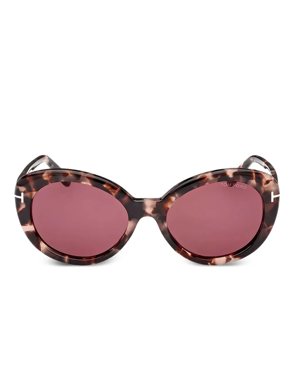 TOM FORD Eyewear Havana zonnebril met ovalen montuur Bruin