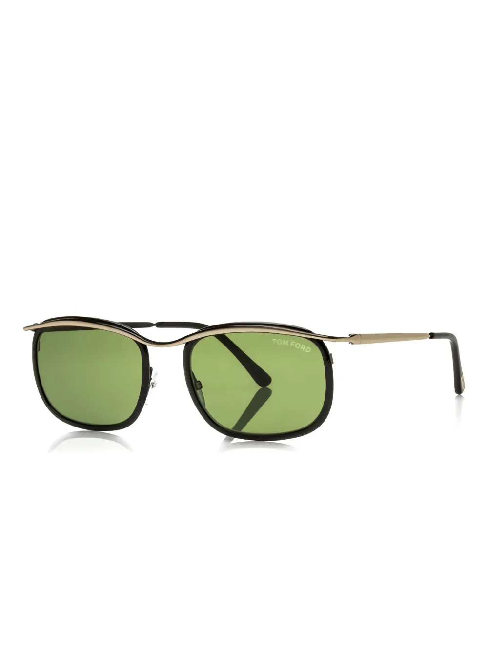 TOM FORD Eyewear Browline zonnebril met gouden montuur Zwart