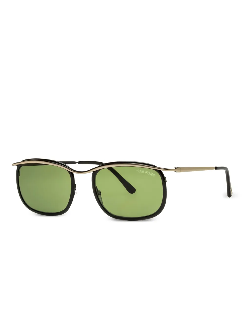 TOM FORD Eyewear Browline zonnebril met gouden montuur - Zwart