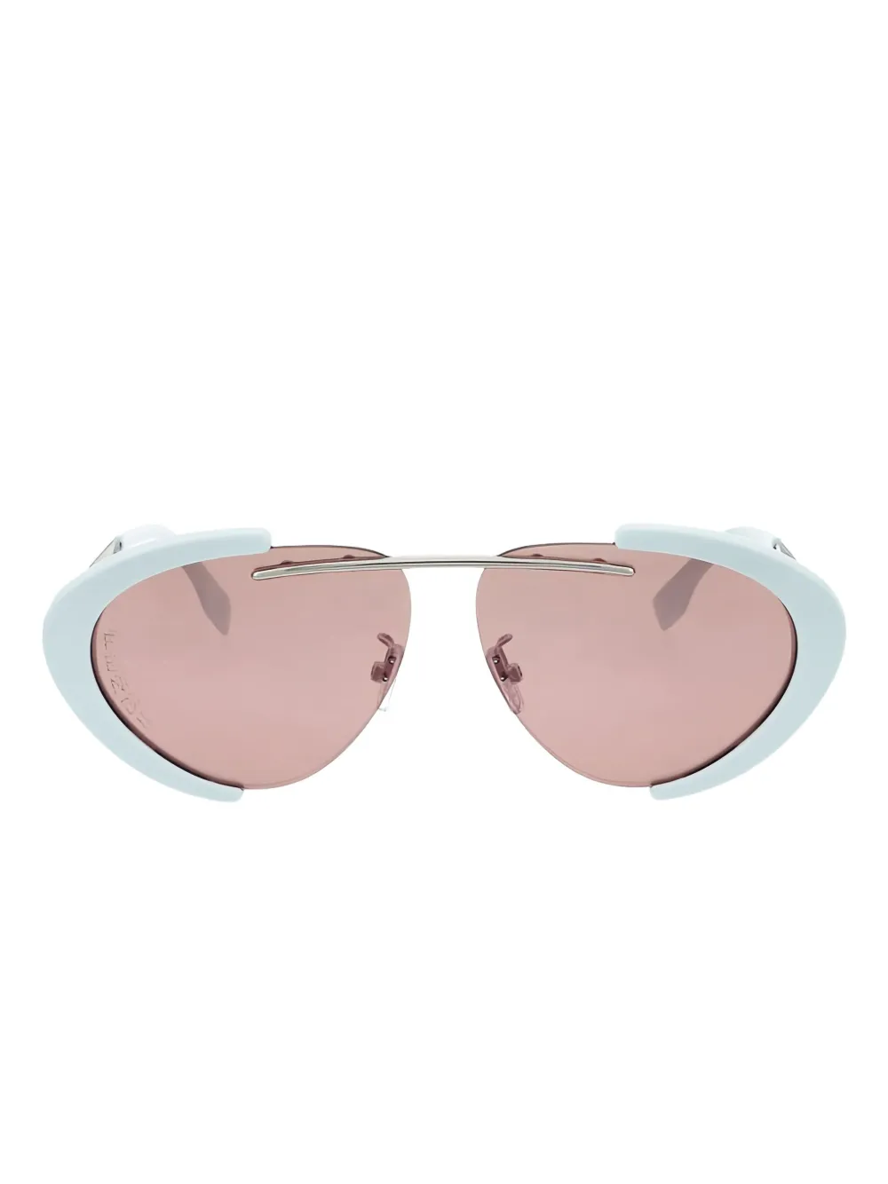 FENDI geometric half-rim sunglasses Groen