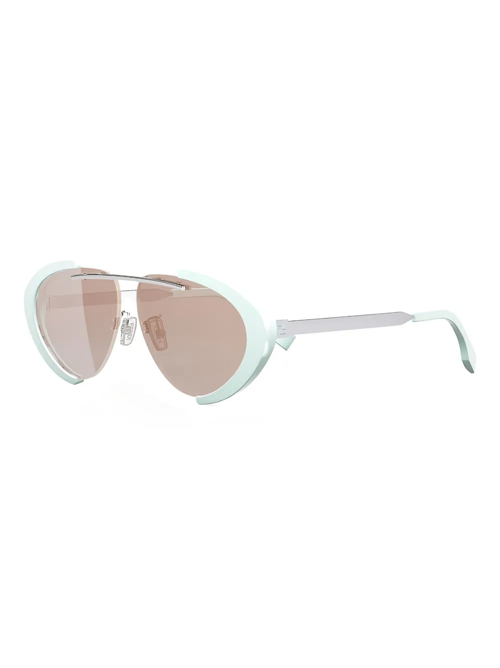 FENDI geometric half-rim sunglasses Groen