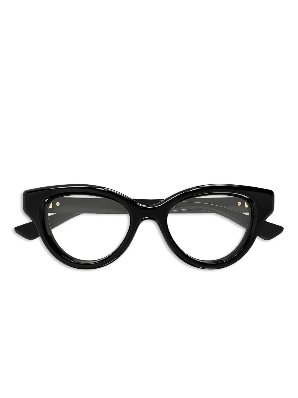 Gucci Eyewear Gucci Eyeglasses Cat Eye Full Rim Shiny Black Frame and Clear Demo Lens GG1832O001