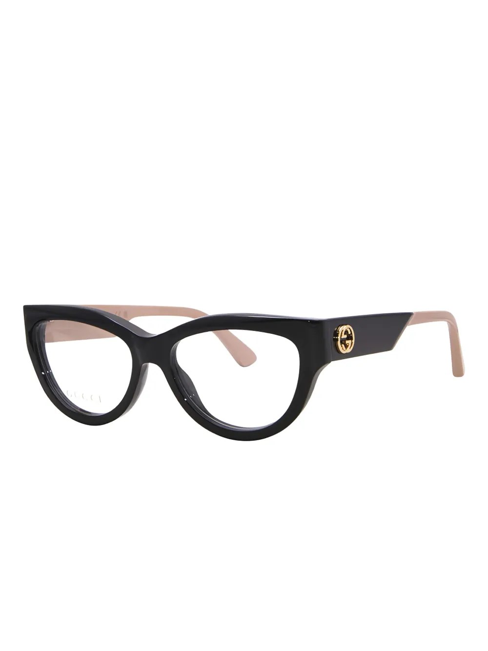 Gucci Eyewear Gucci Eyeglasses Square Full Rim Black Nude Frame and Clear Demo Lenses Lens GG1665O008