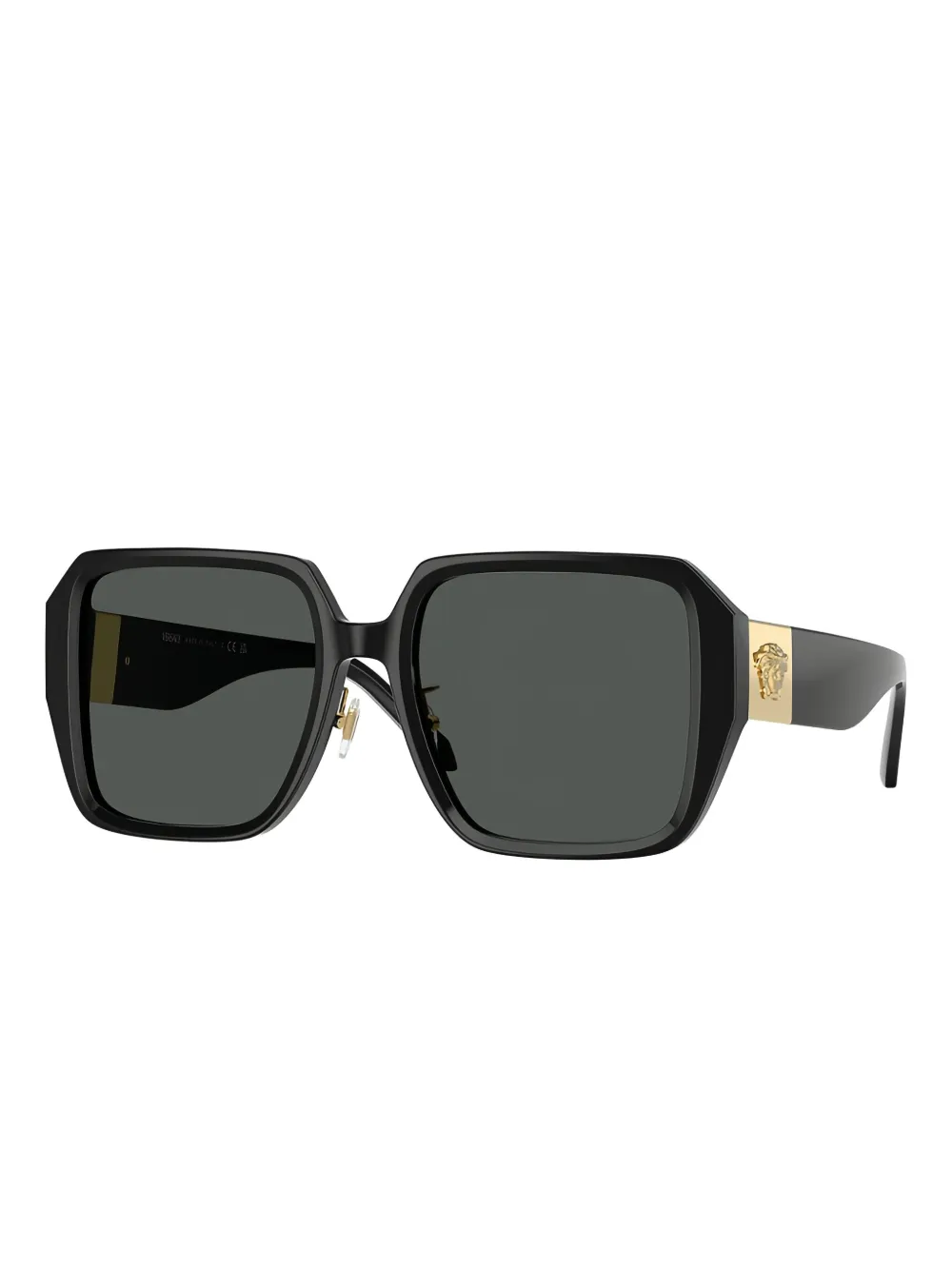Versace Eyewear Versace Sunglasses Square Full Rim Black Frame and Dark Grey Lens VE4472DGB1 87