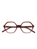 Kaleos geometric-frame glasses - Brown