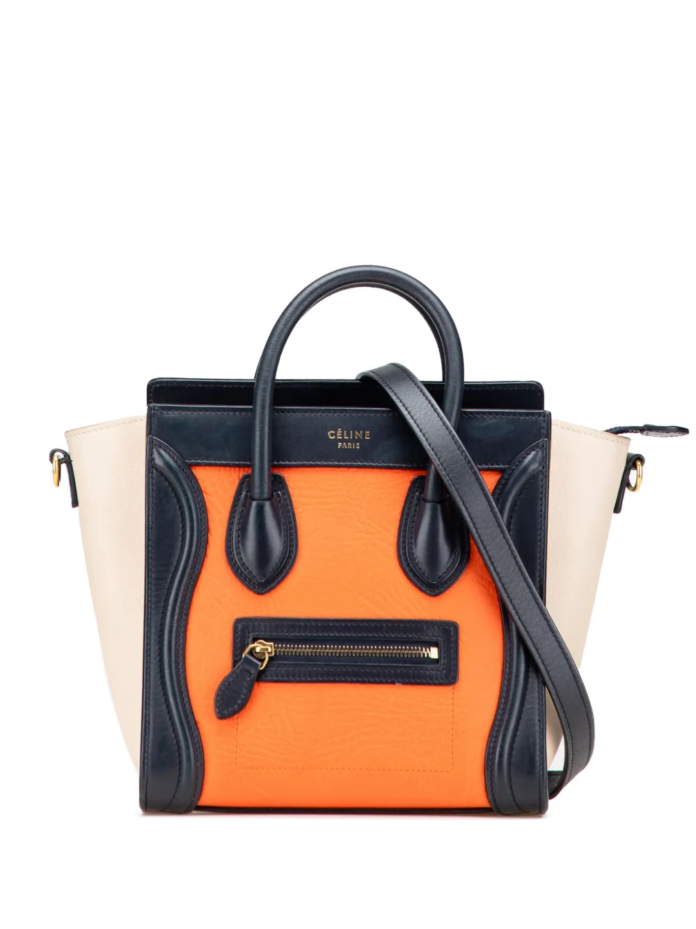 2014 Nano Tricolor Leather Luggage Tote satchel