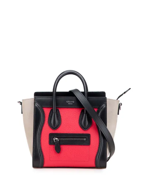 Celine Pre-Owned 2017 Nano Tricolor Luggage Tote satchel