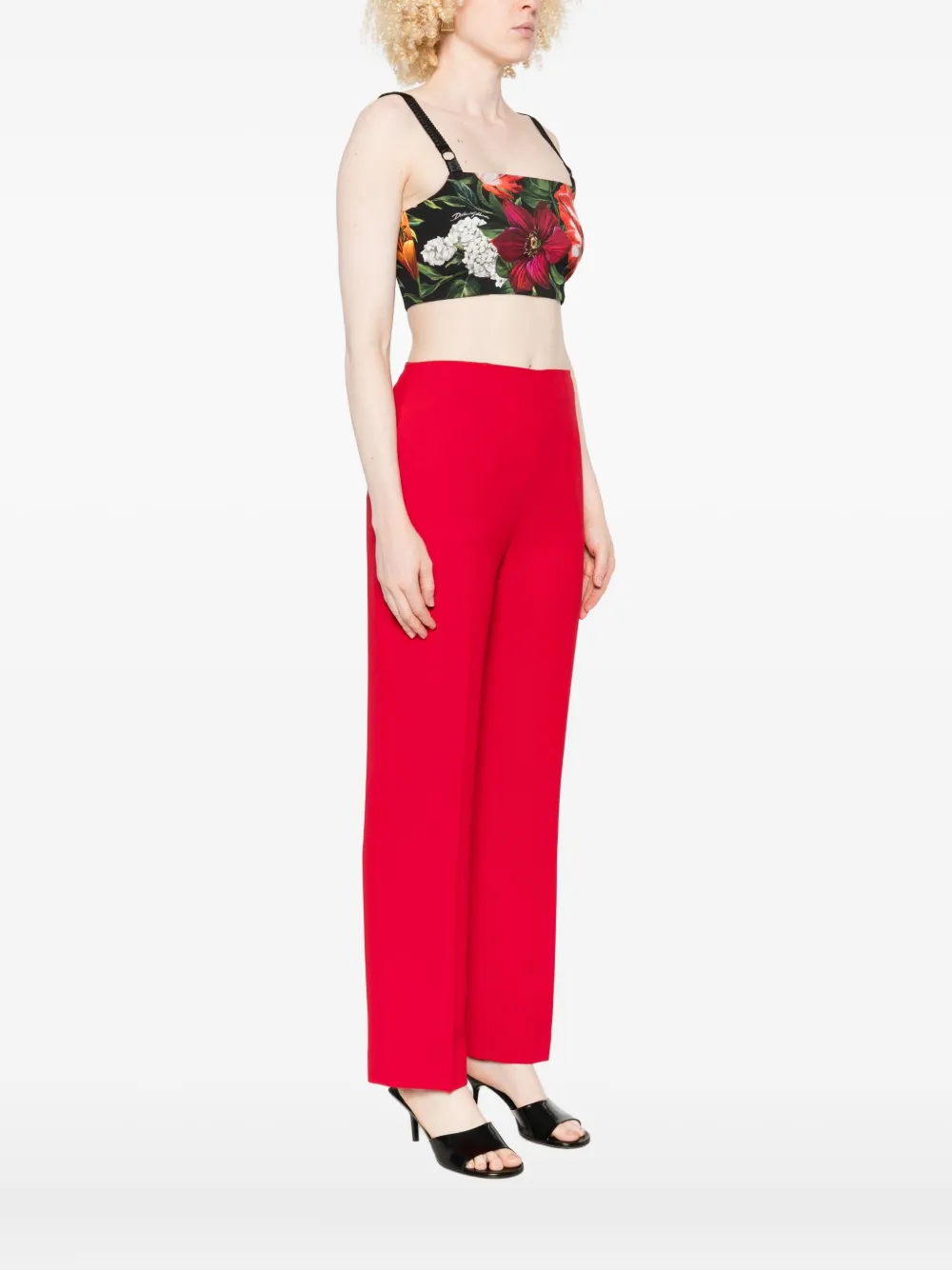 Dolce & Gabbana Top met bloemenprint Zwart