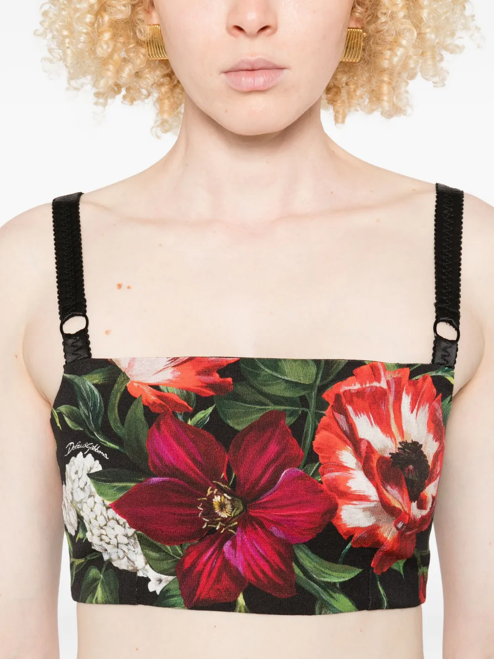 Dolce & Gabbana Top met bloemenprint Zwart