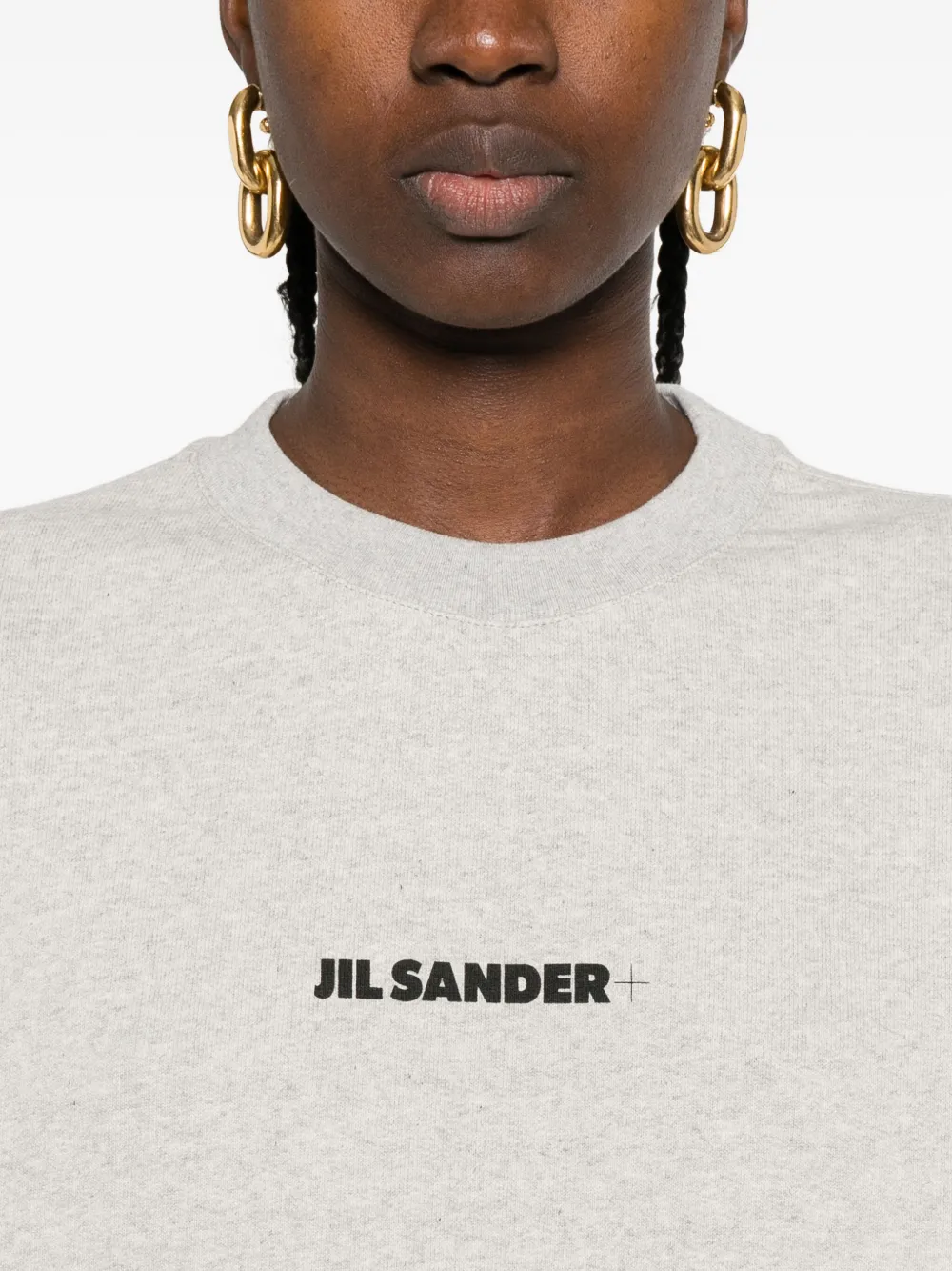 JIL SANDER+ Sweater met geborduurd logo Grijs