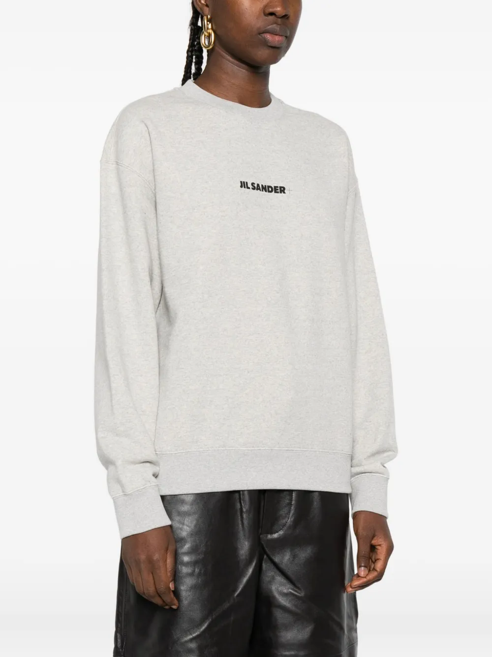 JIL SANDER+ Sweater met geborduurd logo Grijs