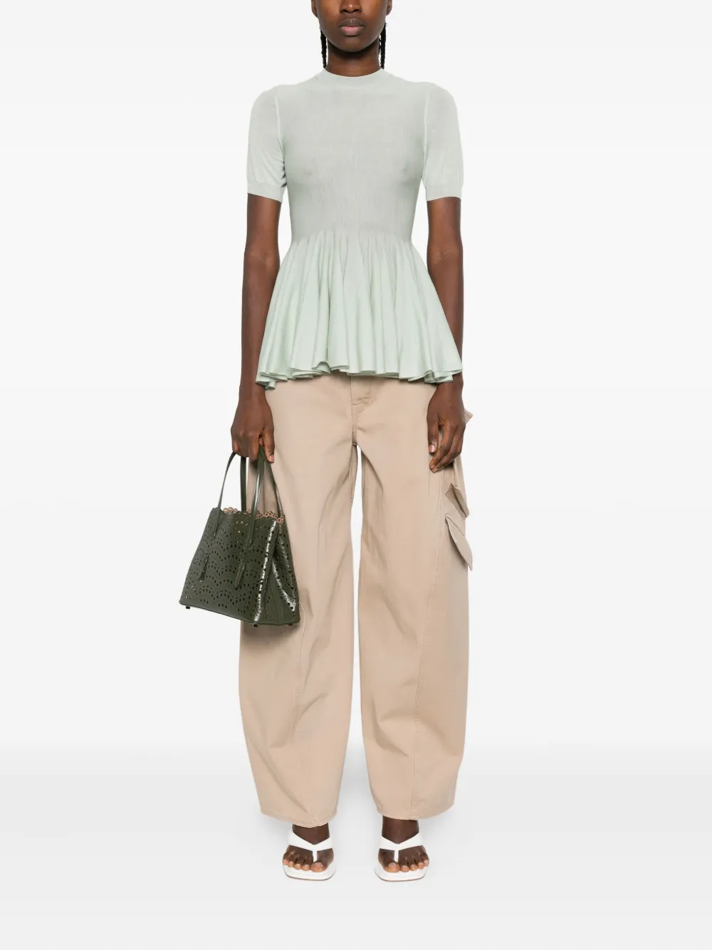 Alaïa short-sleeve peplum top | Blouses | Image 2