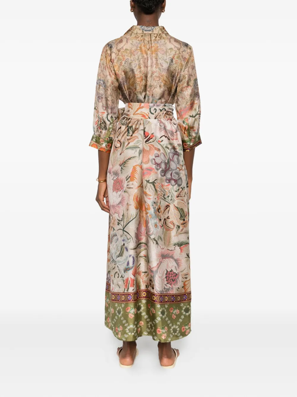 Pierre-Louis Mascia Blousejurk met bloemenprint Beige