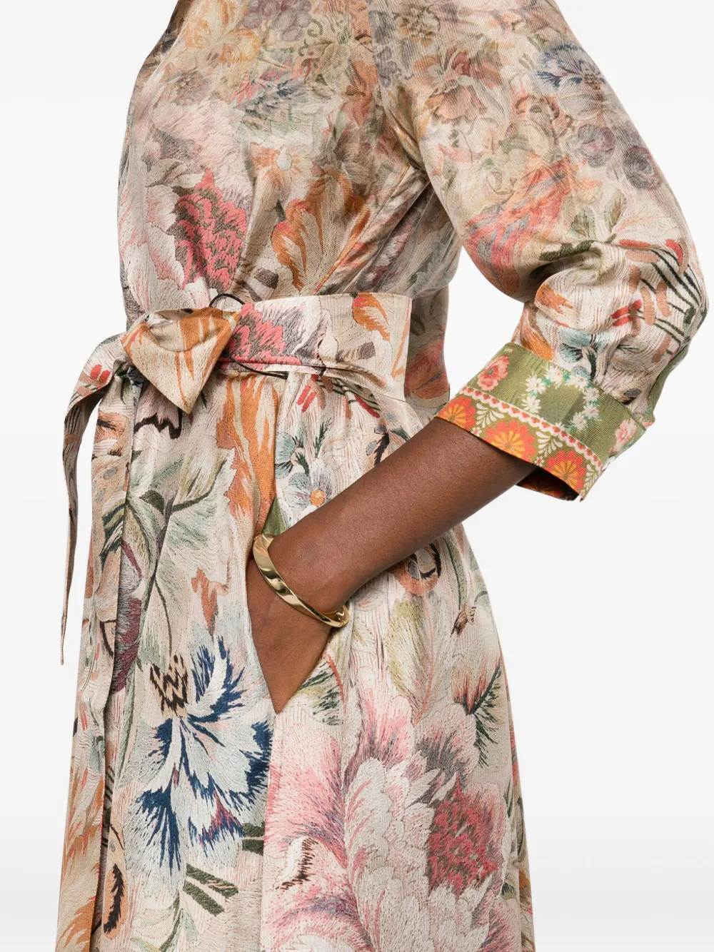 Pierre-Louis Mascia Blousejurk met bloemenprint Beige