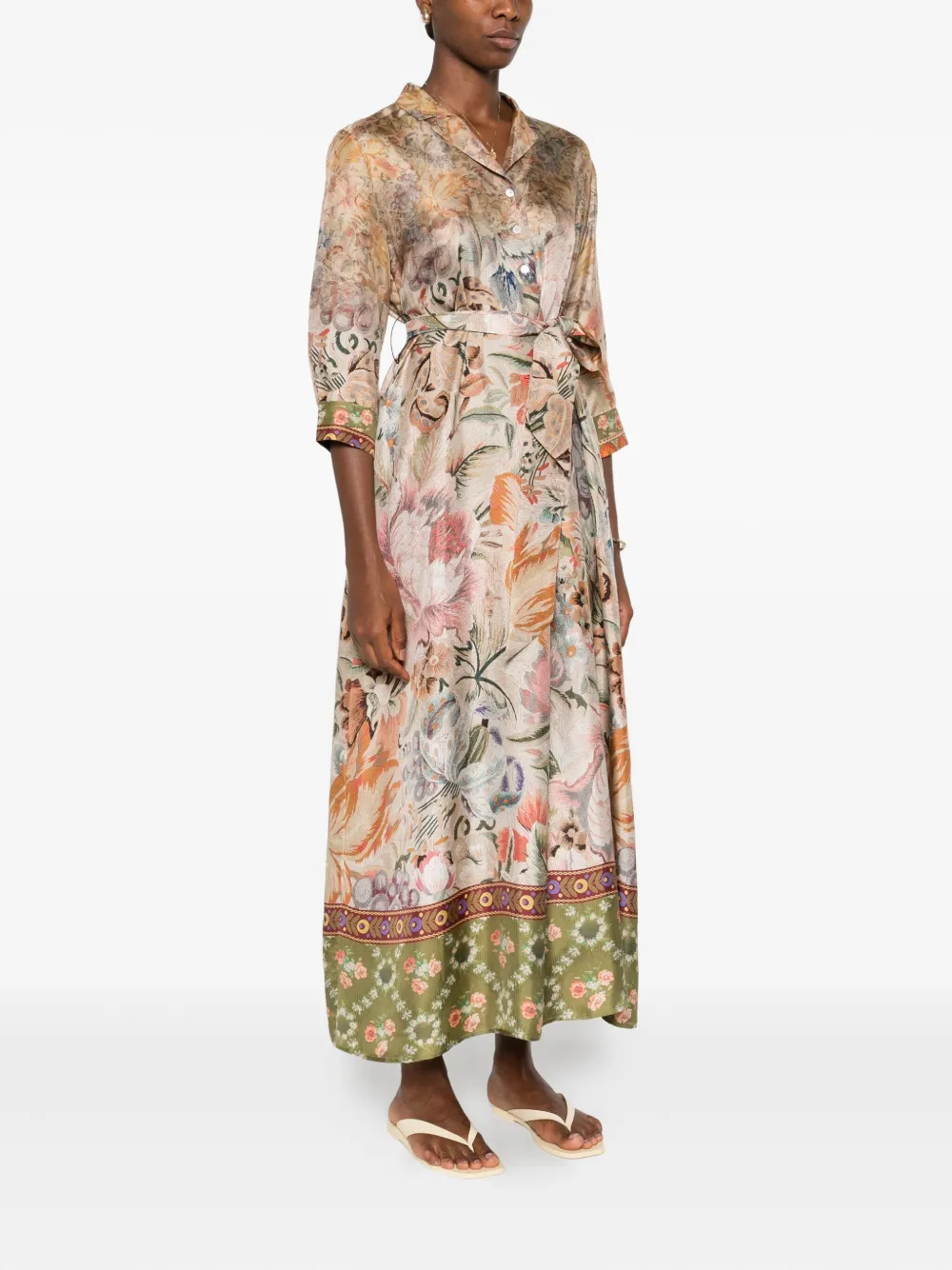 Pierre-Louis Mascia Blousejurk met bloemenprint Beige