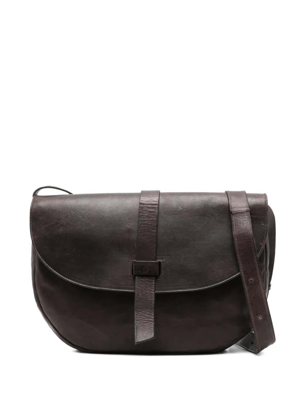 leather flap-closure shoulder bag