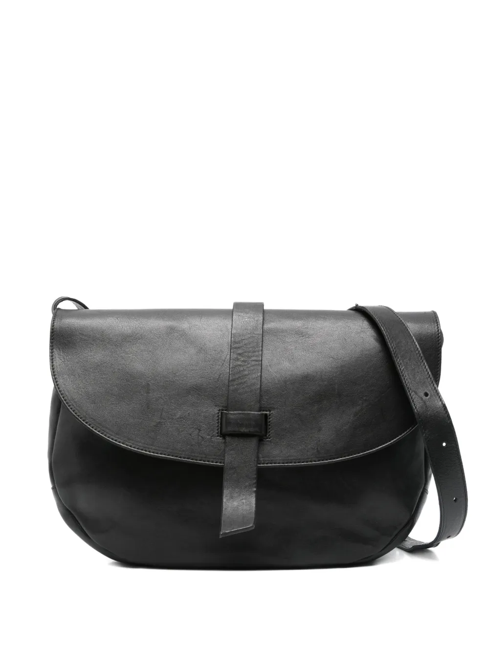 leather flap-closure shoulder bag