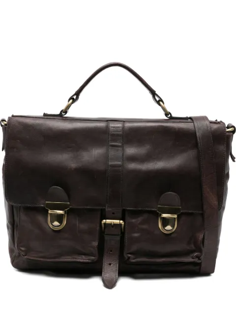 SOMMET buckle-fastening leather briefcase